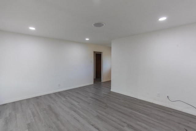 empty room with light wood-type flooring