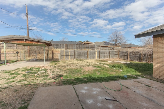 view of yard with a patio