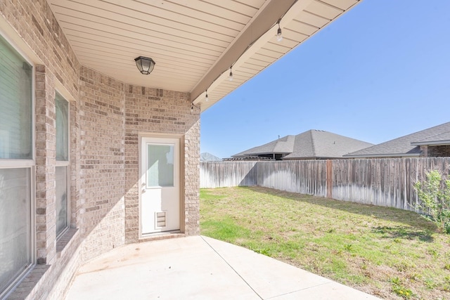 view of patio featuring a fenced backyard