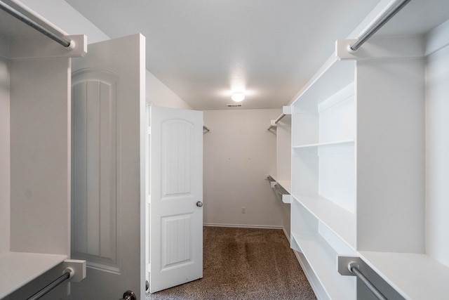 walk in closet featuring carpet floors and visible vents