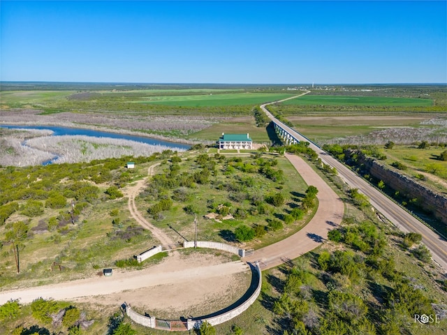 drone / aerial view with a rural view