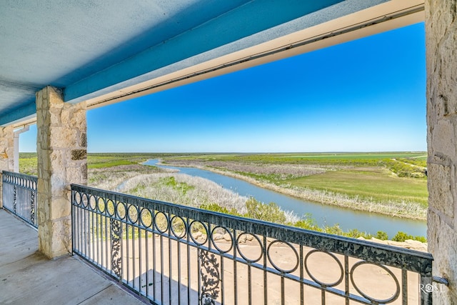 balcony with a water view