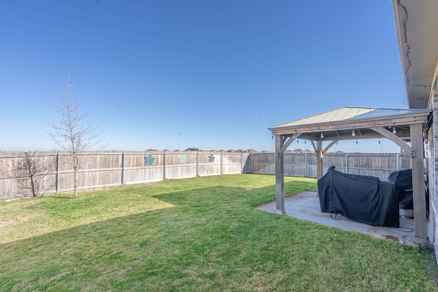 view of yard with a gazebo