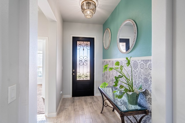 entrance foyer with hardwood / wood-style flooring