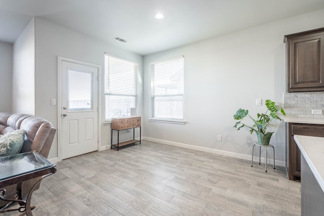 interior space with light wood-type flooring