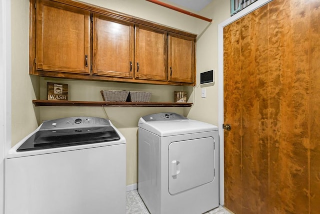 6413 Piedmont Dr, Odessa, TX 79762 - washroom with washing machine and dryer and cabinet space