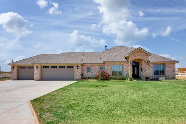 2900 S County Rd 1092, Midland, TX 79706 - single story home featuring brick siding, an attached garage, a front lawn, and concrete driveway
