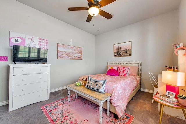 2900 S County Rd 1092, Midland, TX 79706 - bedroom featuring ceiling fan, baseboards, and carpet floors