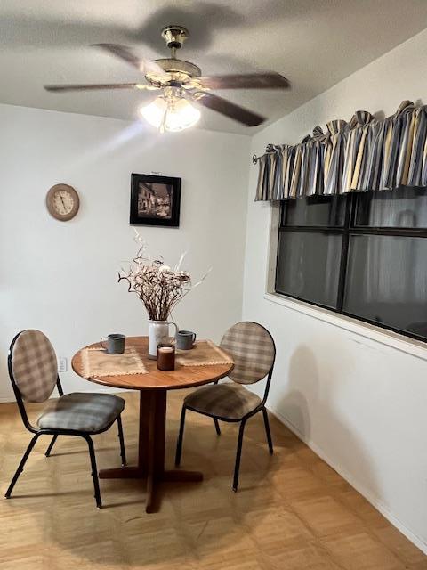 1807 W 9th St, Fort Stockton, TX 79735 - dining space with a ceiling fan and baseboards