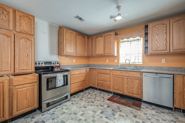 kitchen featuring sink and appliances with stainless steel finishes