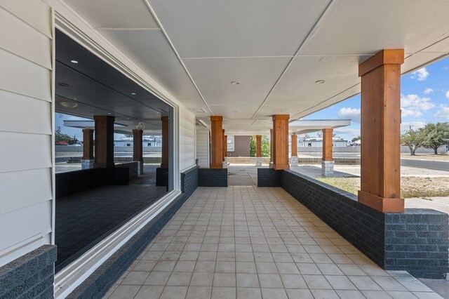 view of patio featuring a porch