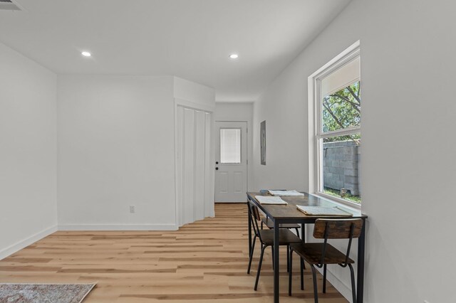 dining room featuring light wood-type flooring