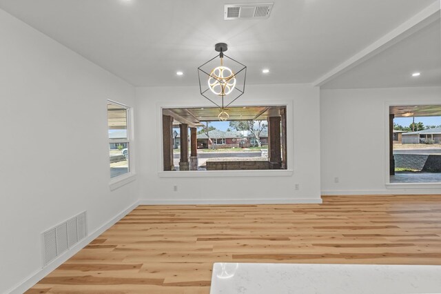 interior space with light hardwood / wood-style flooring