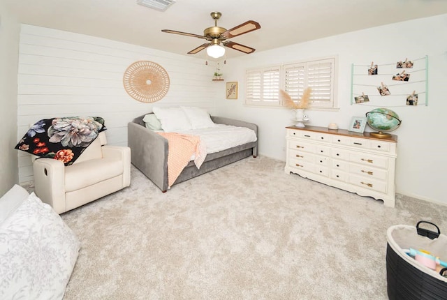 2718 Central Ave, Big Spring, TX 79720 - carpeted bedroom with a ceiling fan