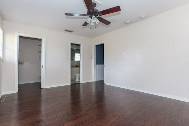 1706 Harvard Ave, Big Spring, TX 79720 - empty room with ceiling fan, wood finished floors, and baseboards
