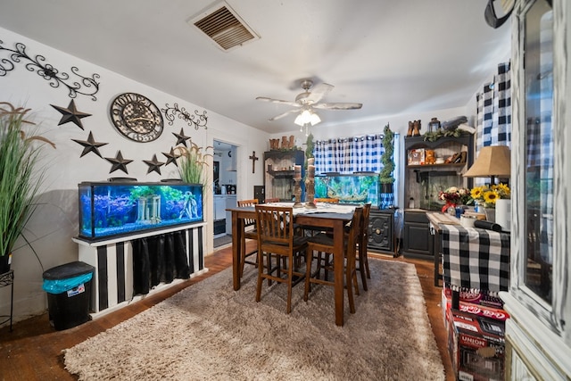 1606 Johnson St, Big Spring, TX 79720 - dining area with wood finished floors and ceiling fan