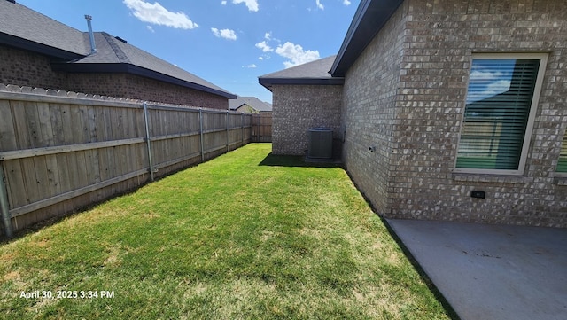 1104 Osprey Dr, Midland, TX 79706 - view of yard featuring cooling unit, a patio, and a fenced backyard