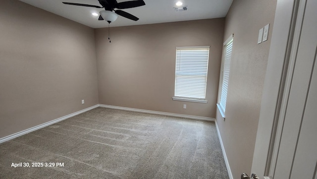 1104 Osprey Dr, Midland, TX 79706 - empty room featuring carpet flooring, baseboards, and a ceiling fan