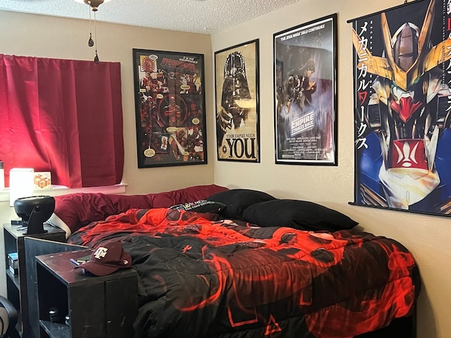 bedroom with a textured ceiling