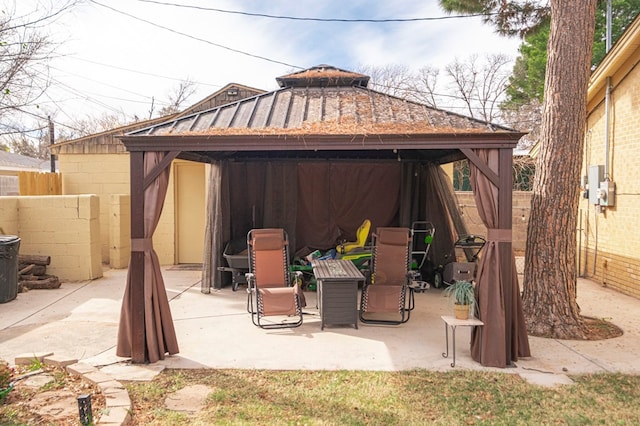 view of outbuilding featuring a gazebo