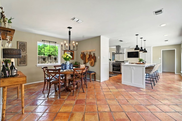 2401 Metz Pl, Midland, TX 79705 - dining space featuring baseboards, a chandelier, and recessed lighting