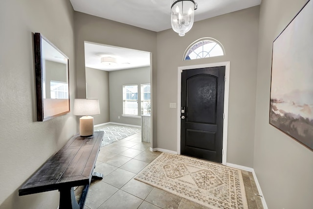 view of tiled foyer