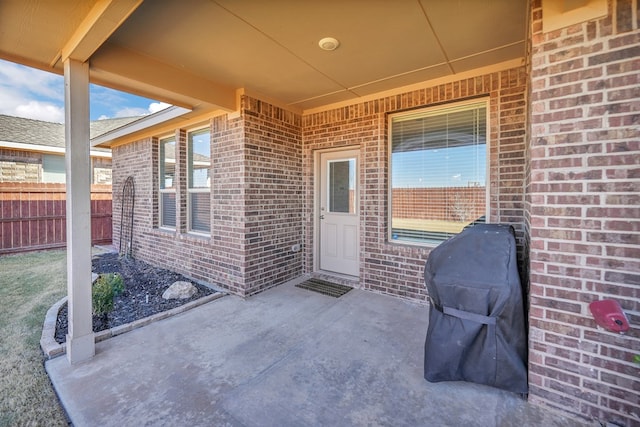 view of patio / terrace with area for grilling