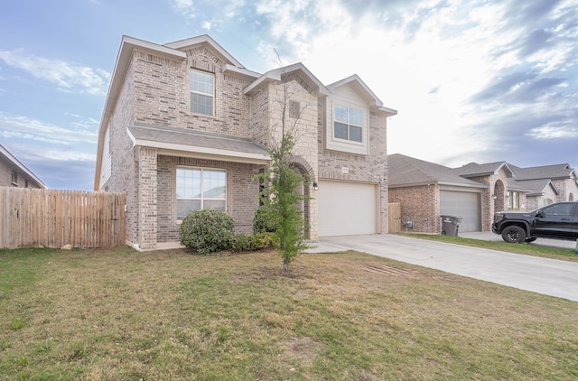 1215 Santa Clara, Midland, TX 79705 - traditional-style house with brick siding, driveway, and a garage