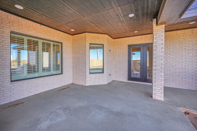 view of patio with french doors