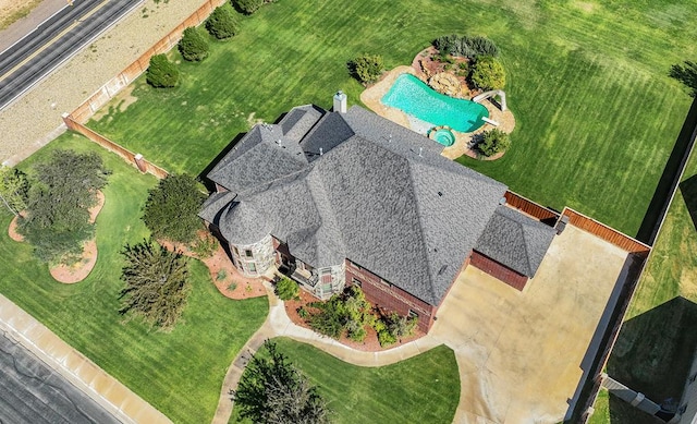 5416 Alysheba, Midland, TX 79705 - view from above of property featuring a pool area