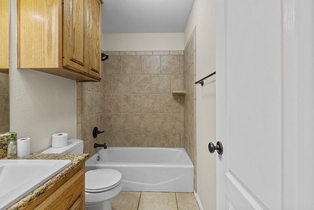 4906 Crista Ln, Midland, TX 79707 - full bath featuring vanity, tile patterned floors, and shower / bath combination