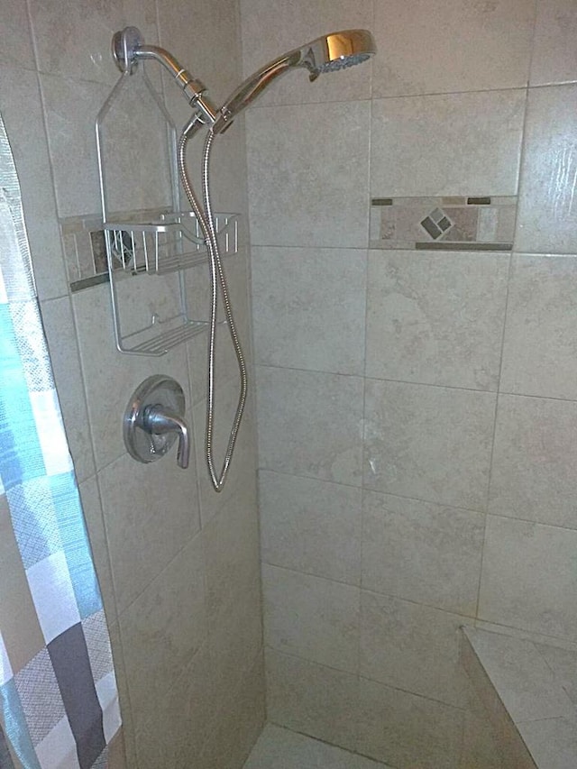 full bathroom with tiled shower