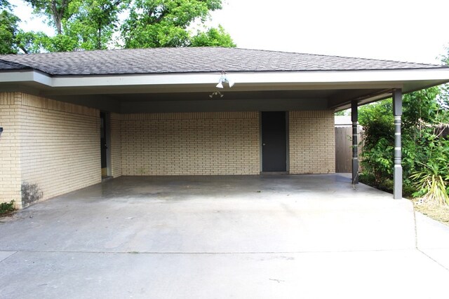 view of car parking with a carport