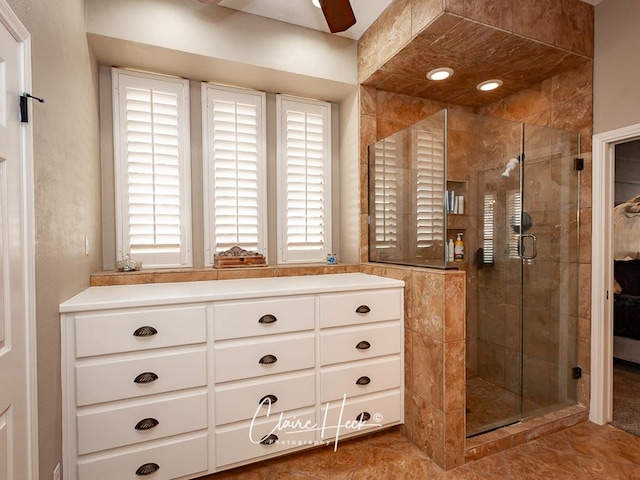 4300 Tumbleweed Trl, Midland, TX 79707 - bathroom with a stall shower and tile patterned floors