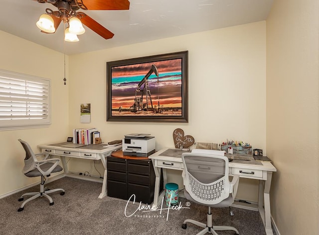4300 Tumbleweed Trl, Midland, TX 79707 - office space with a ceiling fan, carpet, and baseboards