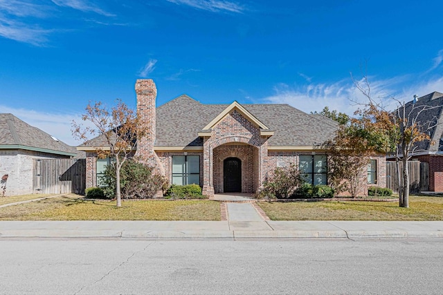 view of front of home with a front yard