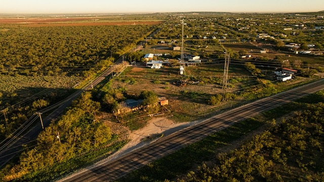 bird's eye view with a rural view