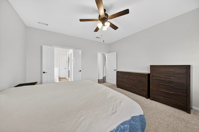 5001 Shadybrook Rd, Midland, TX 79705 - bedroom featuring light colored carpet, a ceiling fan, and baseboards