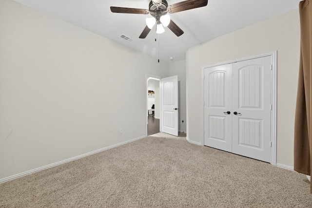 5001 Shadybrook Rd, Midland, TX 79705 - unfurnished bedroom featuring carpet flooring, baseboards, a closet, and ceiling fan
