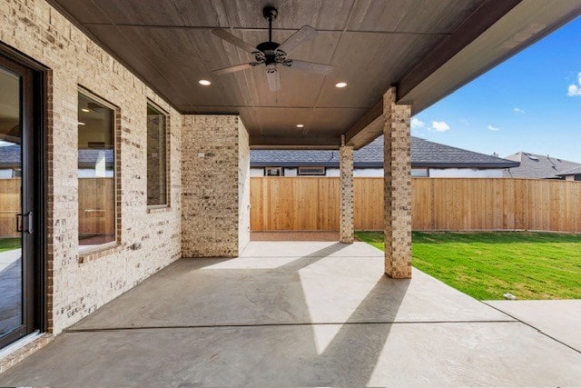 view of patio / terrace with ceiling fan