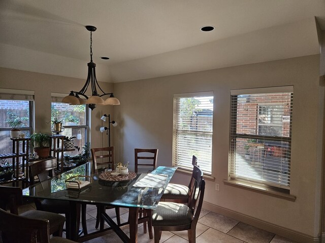 view of tiled dining room