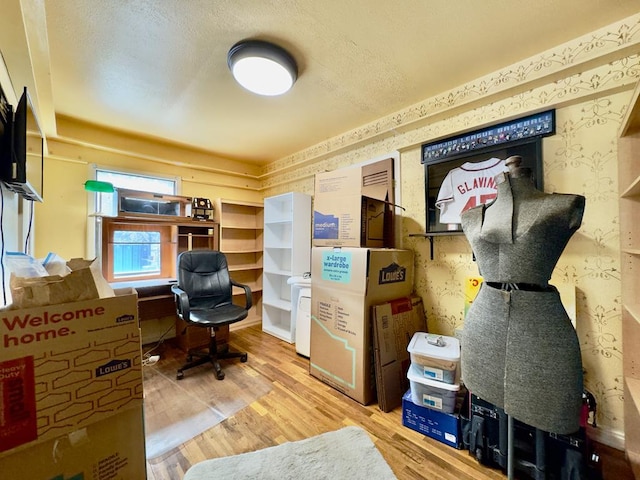 office space featuring hardwood / wood-style floors