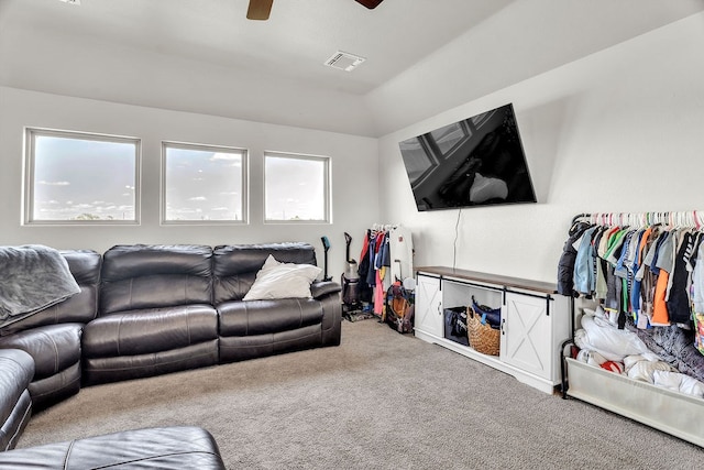 4107 Connally St, Big Spring, TX 79720 - carpeted living area with a ceiling fan
