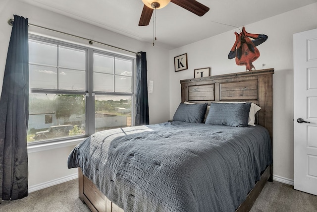 4107 Connally St, Big Spring, TX 79720 - bedroom with carpet and a ceiling fan