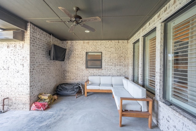 5607 Camino Reale, Midland, TX 79707 - view of patio / terrace featuring a ceiling fan and an outdoor hangout area