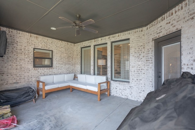 5607 Camino Reale, Midland, TX 79707 - view of patio / terrace with a ceiling fan and an outdoor living space