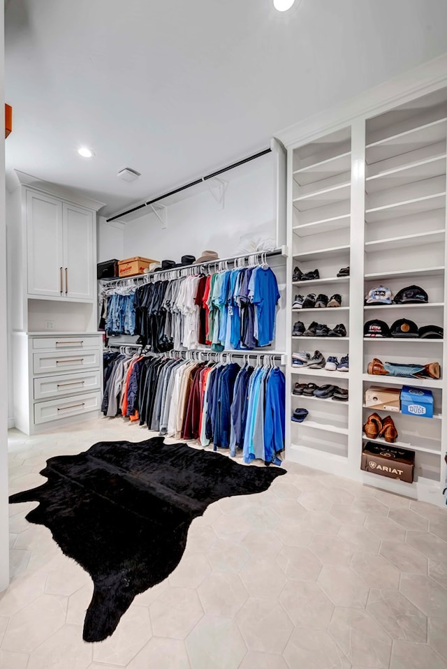 view of walk in closet