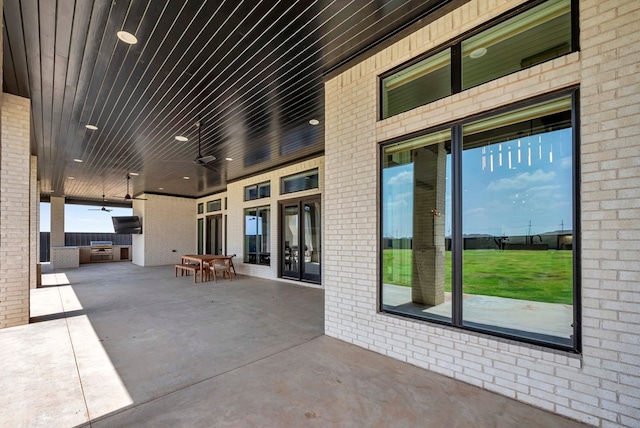 view of patio / terrace with ceiling fan