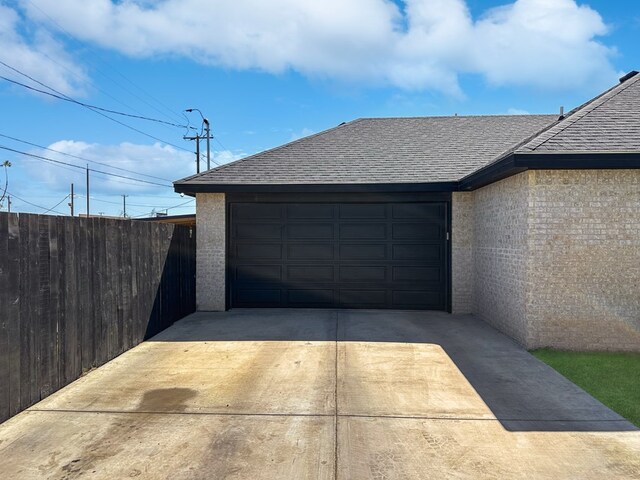 view of garage