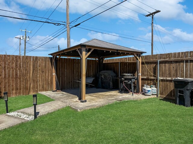 exterior space featuring a gazebo